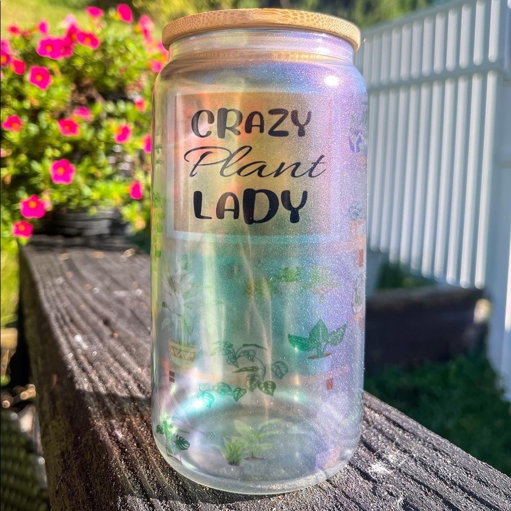 Crazy Plant Lady 16 oz Unicorn Libby Glass